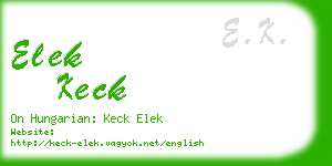 elek keck business card